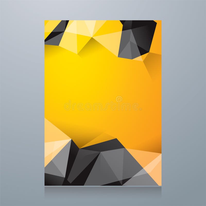 Yellow and black geometric shapes book cover design template can be used for brochure, annual report, magazine, poster, corporate presentation, portfolio, flyer, banner, website. Yellow and black geometric shapes book cover design template can be used for brochure, annual report, magazine, poster, corporate presentation, portfolio, flyer, banner, website