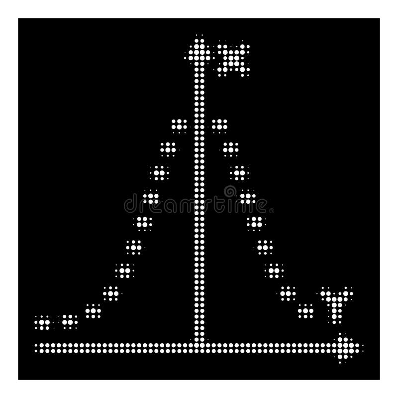 Het witte Halftone Gestippelde Pictogram van het Gaussperceel royalty-vrije illustratie Het witte Halftone Gestippelde Pictogram van het Gaussperceel royalty-vrije illustratie