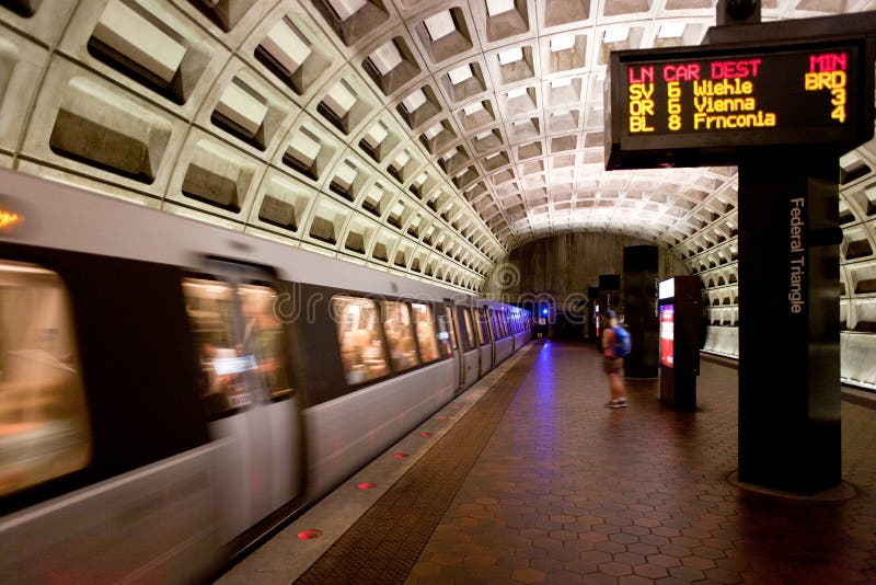 Train approaching metro station in D.C. Train approaching metro station in D.C.