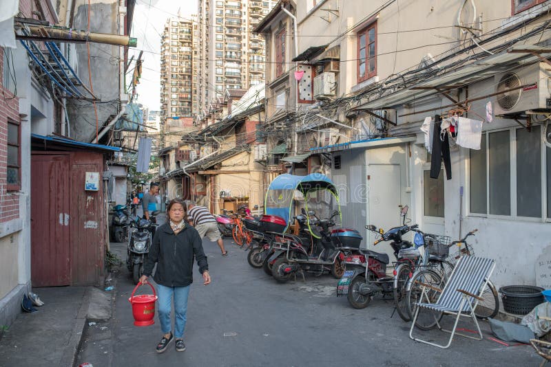 Woonwijk Shanghai, China royalty-vrije stock afbeelding