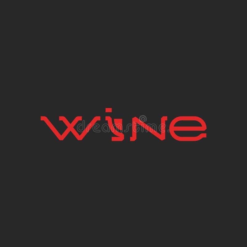 Het woord van het wijnembleem, de lijstmenu van de model van letters voorziend alcohol, de kaart van de het elementendecoratie va vector illustratie Het woord van het wijnembleem, de lijstmenu van de model van letters voorziend alcohol, de kaart van de het elementendecoratie va vector illustratie