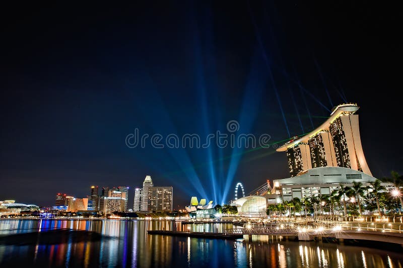 Het Zand van de Baai van de Jachthaven van Singapore stock afbeelding Het Zand van de Baai van de Jachthaven van Singapore stock afbeelding