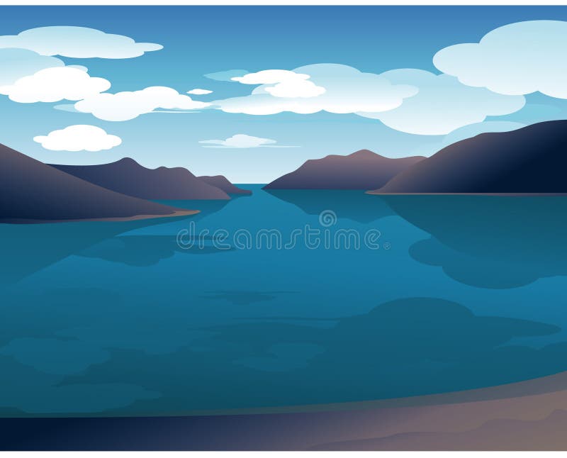 Het zeegezicht van de zomer vector illustratie Het zeegezicht van de zomer vector illustratie