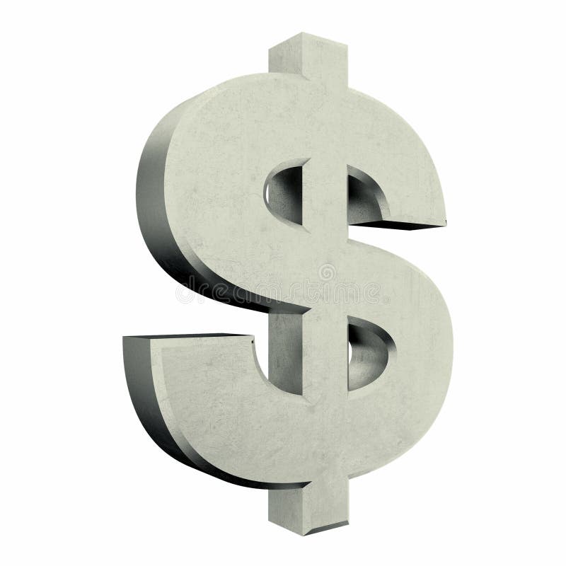 Het zilveren Teken van de Dollar vector illustratie