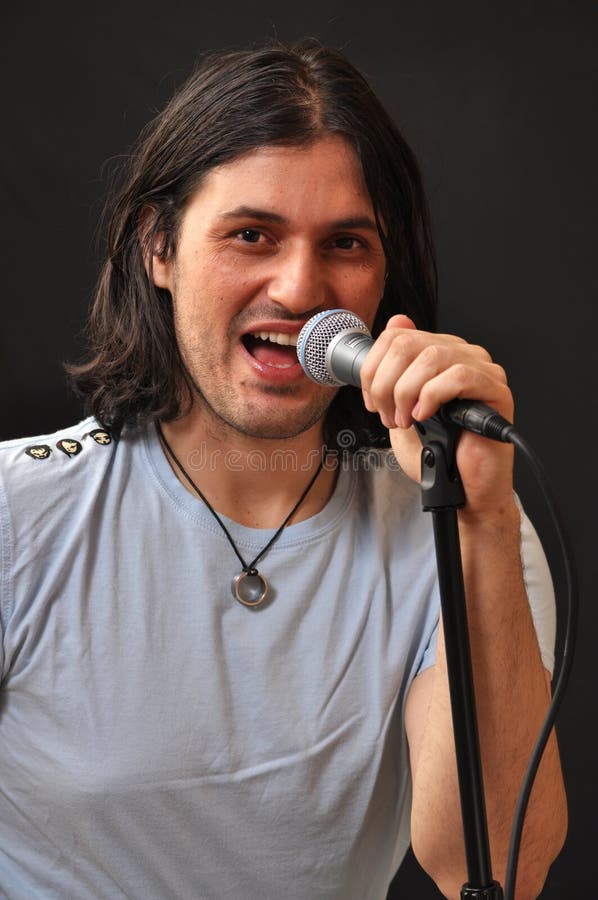 Man die zingt royalty-vrije stock foto's