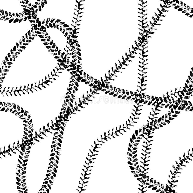 Het zwart-witte band betreden grunge naadloze patroon van het beschermerspoor, vector royalty-vrije illustratie Het zwart-witte band betreden grunge naadloze patroon van het beschermerspoor, vector royalty-vrije illustratie