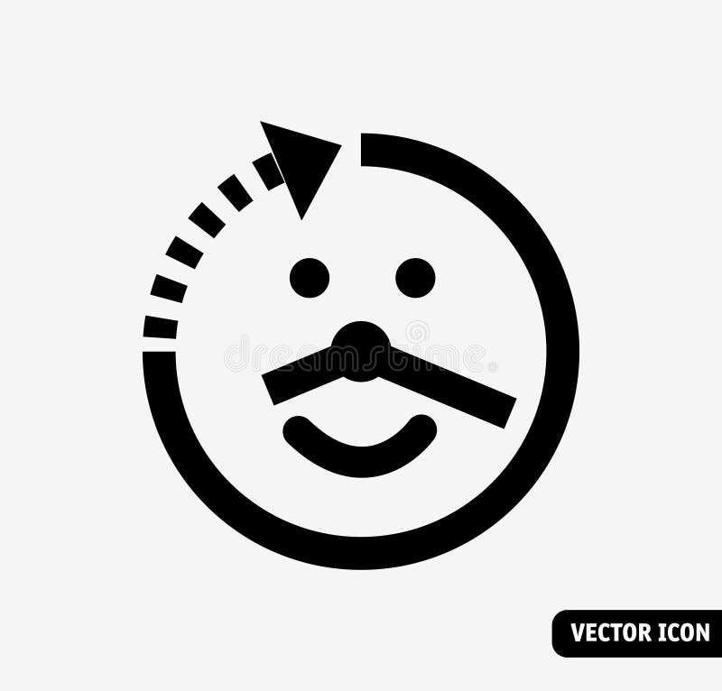 Het zwart-witte pictogram met lange levensuur van het glimlachsymbool