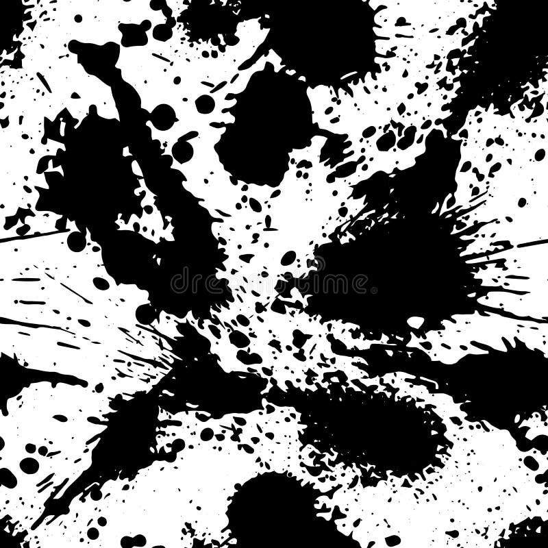 Het zwart-witte vector naadloze patroon van de inktplons, zwart-wit D vector illustratie Het zwart-witte vector naadloze patroon van de inktplons, zwart-wit D vector illustratie