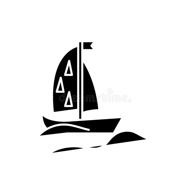 Het zwarte pictogram van het sportenjacht, vectorteken op geïsoleerde achtergrond Het conceptensymbool van het sportenjacht, illu vector illustratie Het zwarte pictogram van het sportenjacht, vectorteken op geïsoleerde achtergrond Het conceptensymbool van het sportenjacht, illu vector illustratie