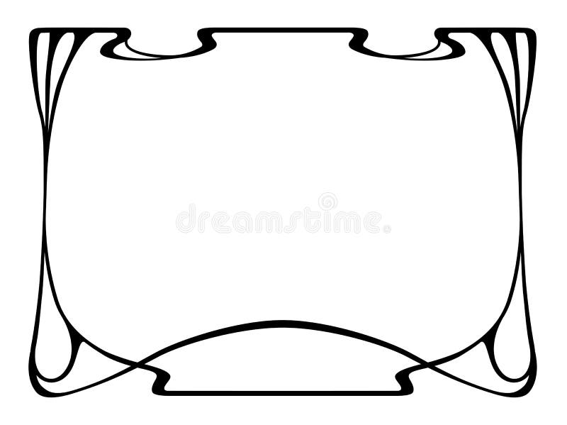 Vector art nouveau black modern ornamental decorative frame. Vector art nouveau black modern ornamental decorative frame