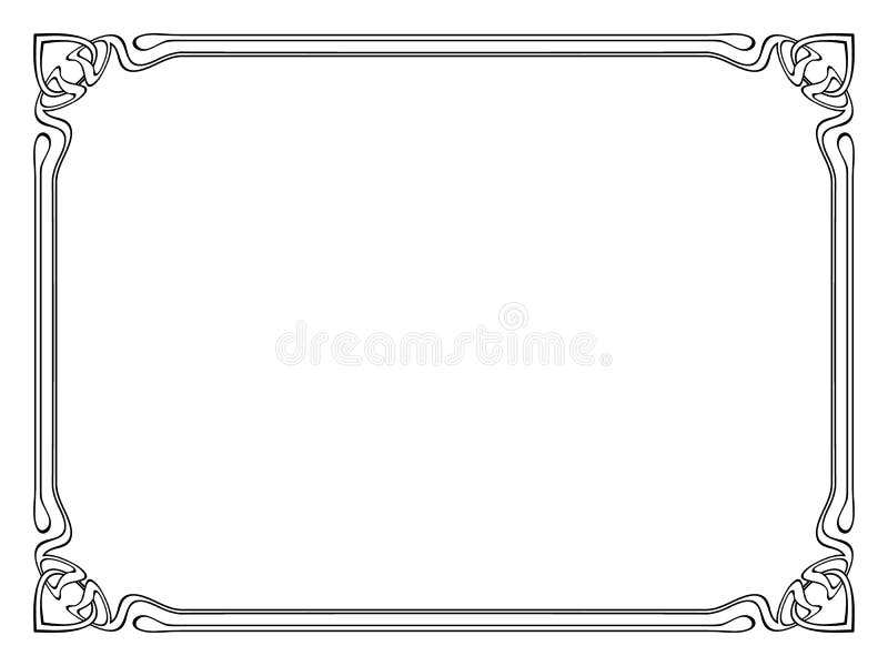 Vector art nouveau black modern ornamental decorative frame. Vector art nouveau black modern ornamental decorative frame