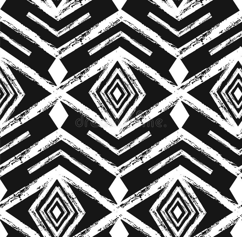 Het zwarte stammen vector naadloze patroon van Navajo met krabbelelementen Azteekse abstracte geometrische kunstdruk etnische hip royalty-vrije illustratie Het zwarte stammen vector naadloze patroon van Navajo met krabbelelementen Azteekse abstracte geometrische kunstdruk etnische hip royalty-vrije illustratie