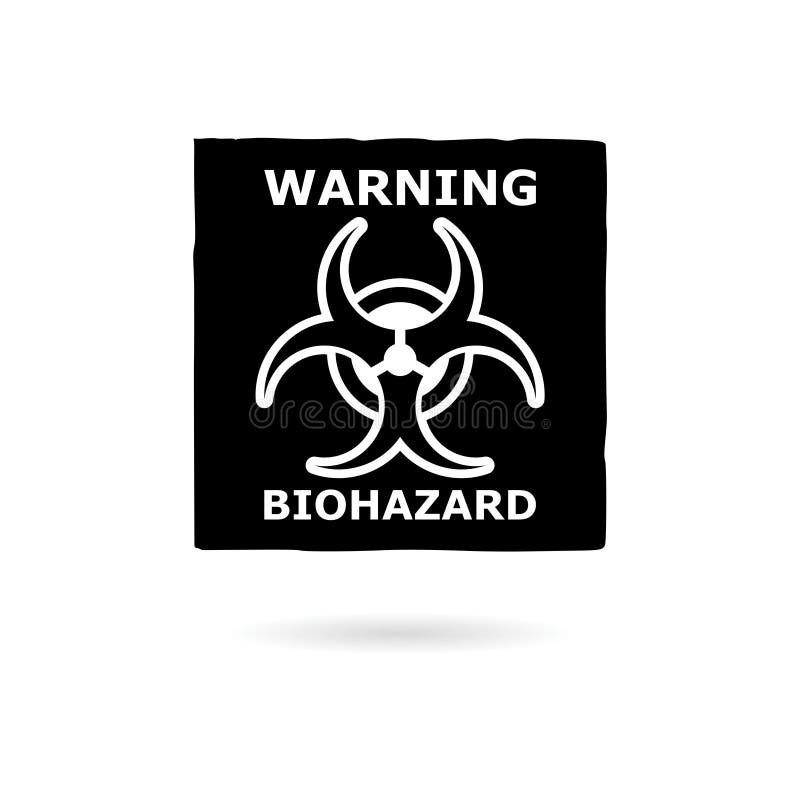 Het zwarte teken, het pictogram of het embleem van Waarschuwingsbiohazard stock illustratie Het zwarte teken, het pictogram of het embleem van Waarschuwingsbiohazard stock illustratie