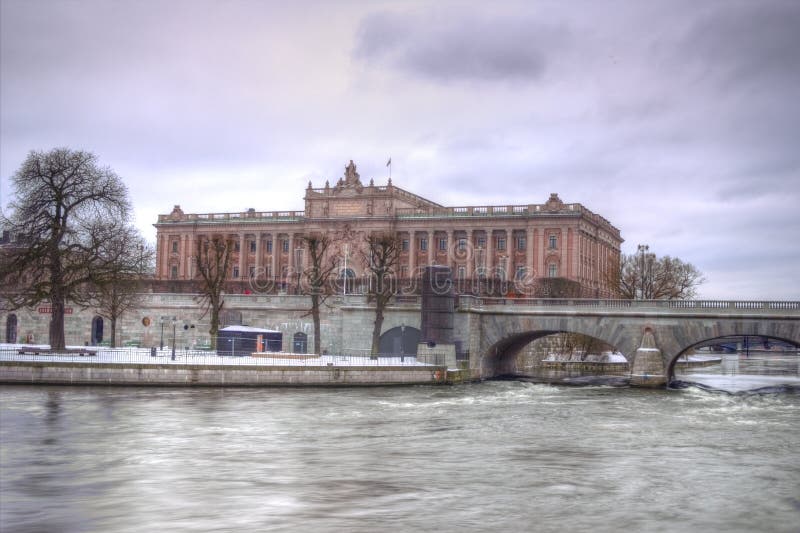 Zweeds Parlement - Riksdag in HDR royalty-vrije stock fotografie