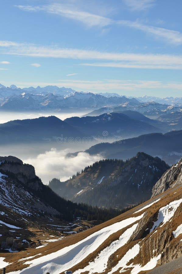 Het Zwitserse Gebied 2017 van Pilatus van Alpen stock fotografie Het Zwitserse Gebied 2017 van Pilatus van Alpen stock fotografie