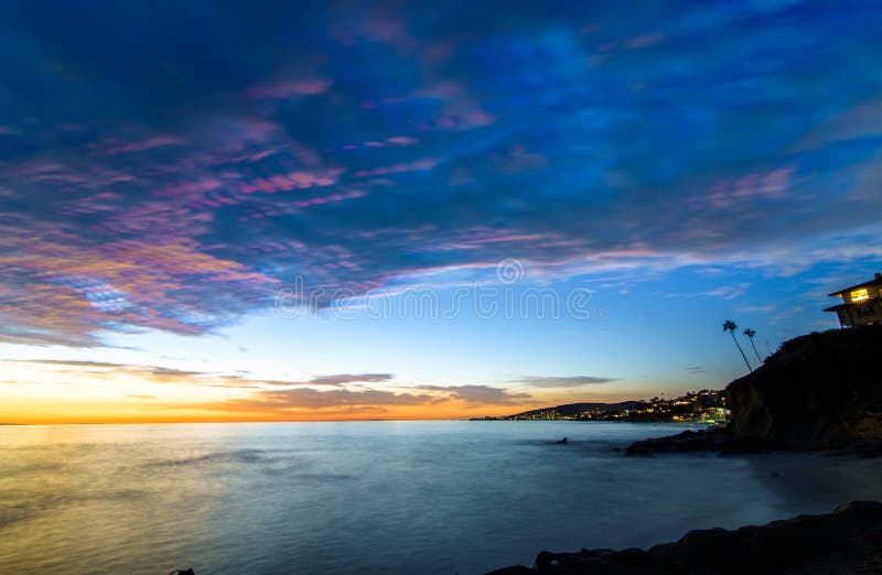 Looking North at blue hour in Laguna Beach. Looking North at blue hour in Laguna Beach