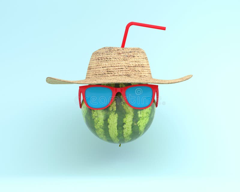 Heures d'été de pastèque attrayante drôle dans le sunglasse élégant photos libres de droits Heures d'été de pastèque attrayante drôle dans le sunglasse élégant photos libres de droits