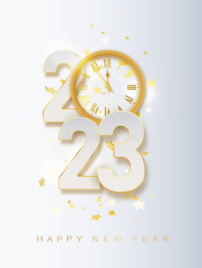 2023 heureux new year golden vectoriel texte élégant bannière avec confetti en chute sur fond brillant 2023 golden 3d. 2023 heureux vectoriel doré vectoriel texte élégant bannière avec confetti en chute sur fond brillant 2023 golden 3d numbe