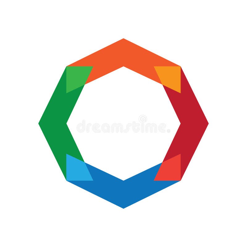 Hexagon Arrow Colorful Logo Vector Stock Vector - Illustration of
