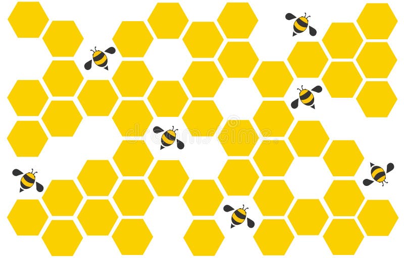 Hexagon bee hive design art and space background vector