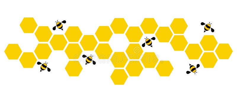 Hexagon bee hive design art and space background vector