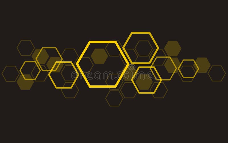 Hexagon bee hive design art and space background stock illustration