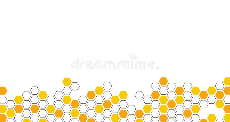 Hexagon Beehive Honeycomb yellow pattern seamless background banner vector illustration