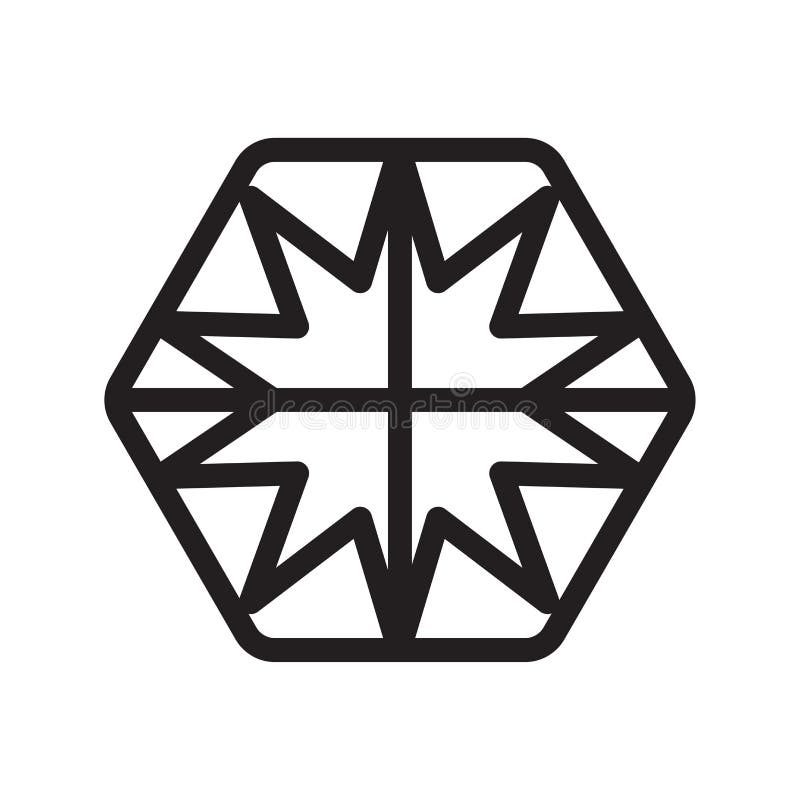 Hexagon icon vector sign and symbol isolated on white background royalty free illustration
