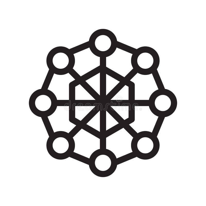 Hexagon icon vector sign and symbol isolated on white background stock illustration