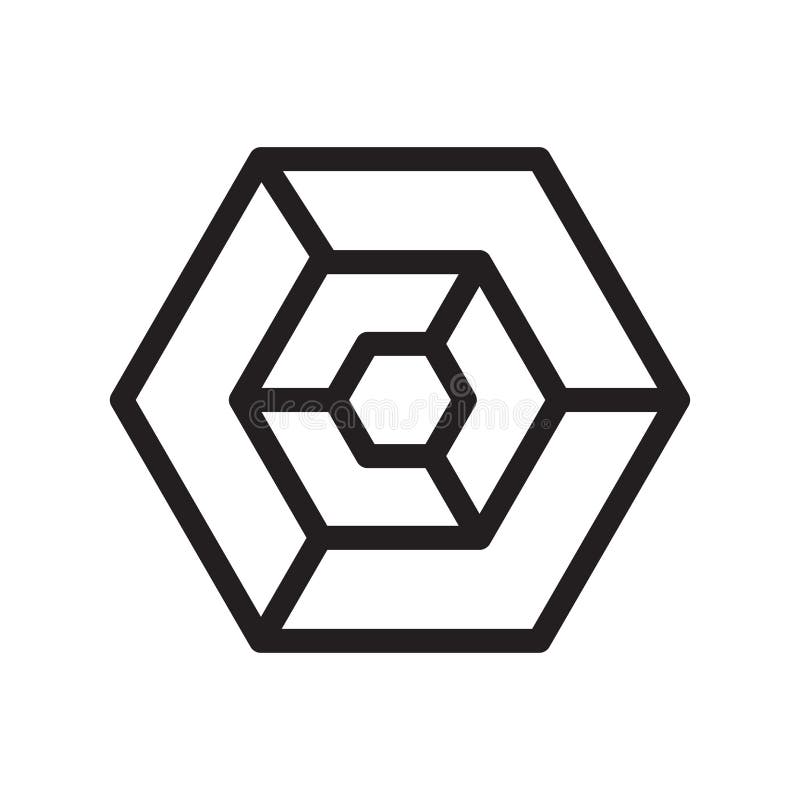 Hexagon icon vector sign and symbol isolated on white background stock illustration
