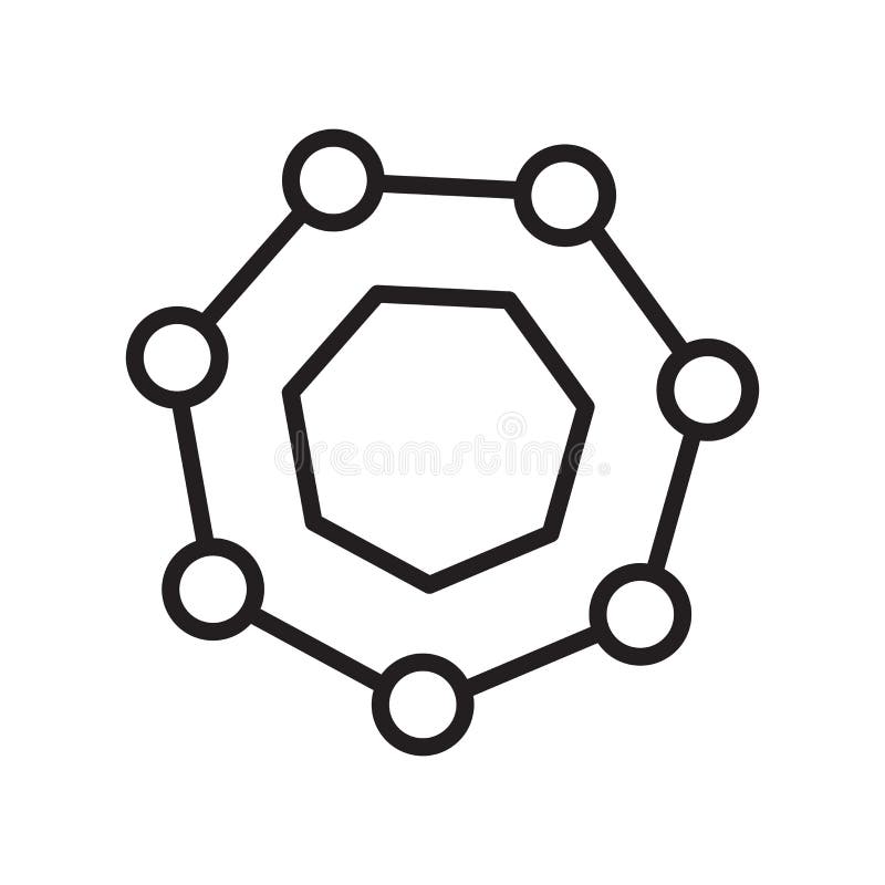 Hexagon icon vector sign and symbol isolated on white background royalty free illustration