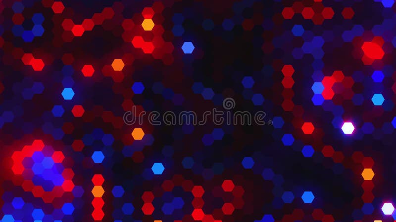 Hexagon lights - imitation of shiny sparkles, 3d rendering background, computer generated