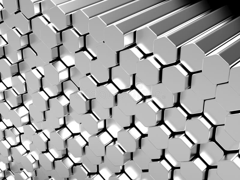 Download Hexagon metal bars stock illustration. Illustration of reflection - 29274223