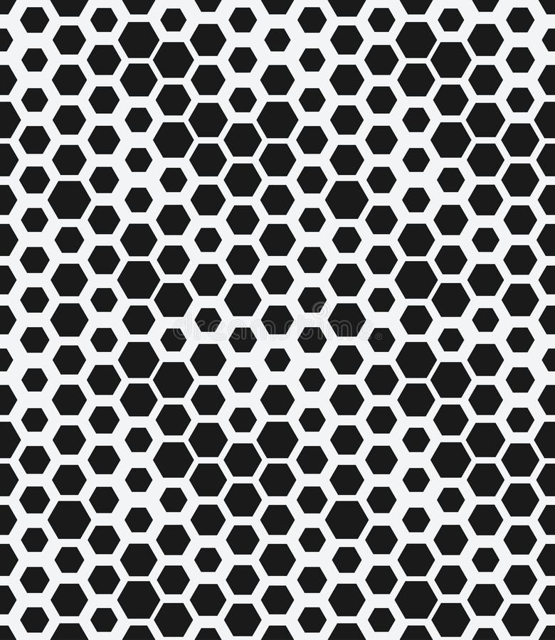 Hexagon monochrome seamless geometrical pattern royalty free illustration