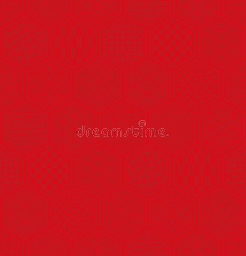 Hexagon pattern with Japanese traditional design. stock illustration