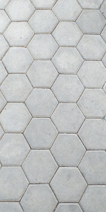 Hexagon paving stone pattern stock image