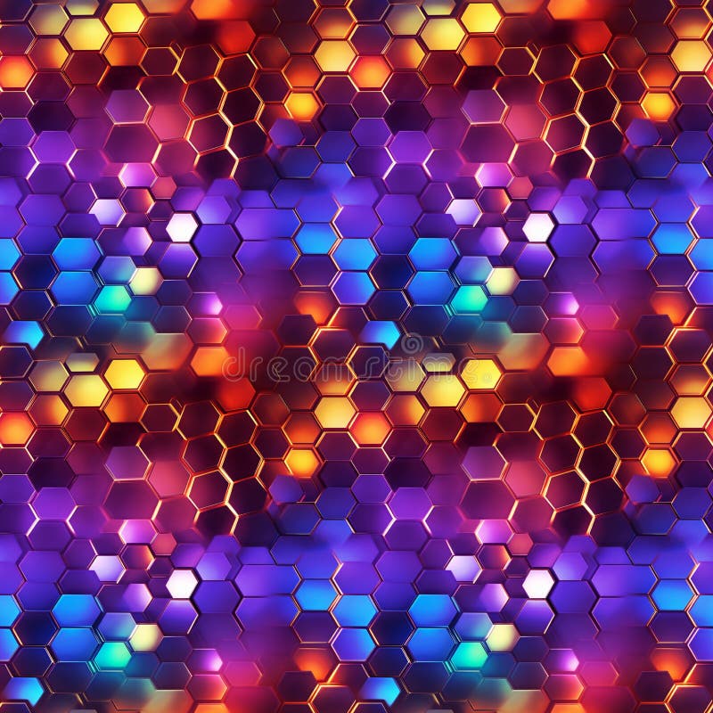 Model hexagonal fără sudură care luminează fundalul geometric al fagurilor abstract de culoare metalică royalty free stock photography
