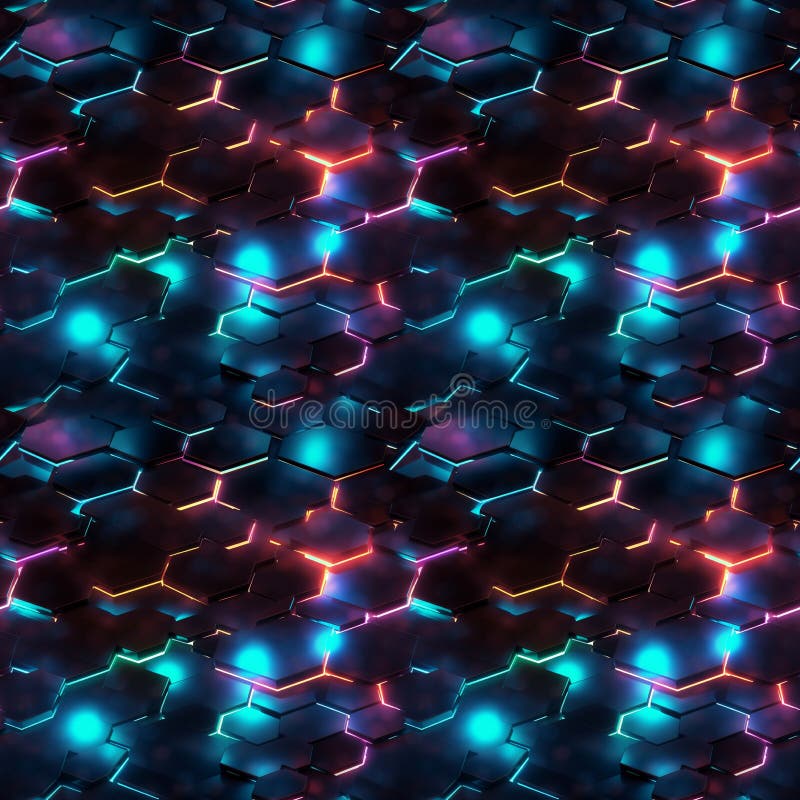 Model hexagonal fără sudură care luminează fundalul geometric al fagurilor abstract de culoare metalică royalty free stock image