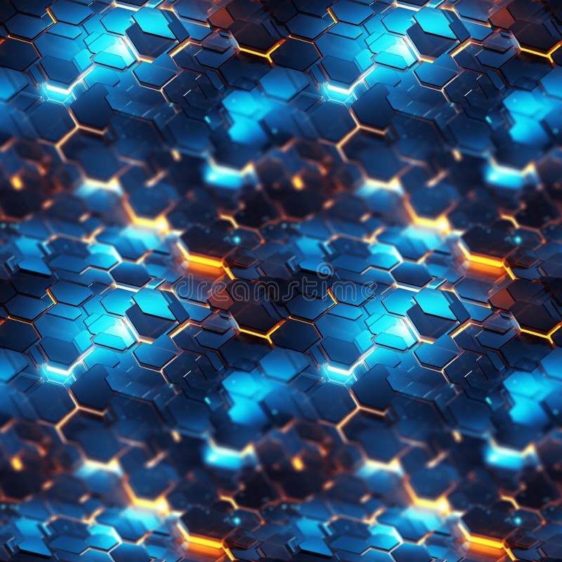 Model hexagonal fără sudură care luminează fundalul geometric al fagurilor abstract de culoare metalică royalty free stock image