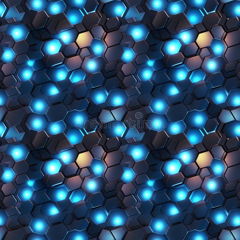 Model hexagonal fără sudură care luminează fundalul geometric al fagurilor abstract de culoare metalică stock image