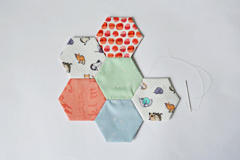 Hexagon English Paper Piecing Templates Stock Image - Image of cats, nice:  148614483