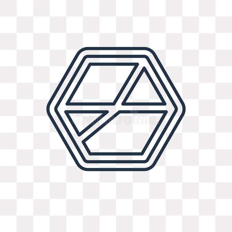 Hexagon vector icon isolated on transparent background, linear H stock illustration
