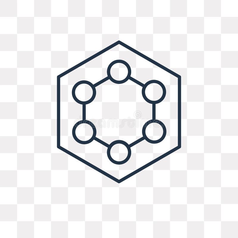 Hexagon vector icon isolated on transparent background, linear H royalty free illustration