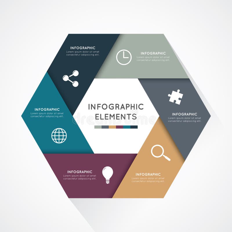 Hexagon στοιχείων Infographic ελεύθερη απεικόνιση δικαιώματος Hexagon στοιχείων Infographic ελεύθερη απεικόνιση δικαιώματος