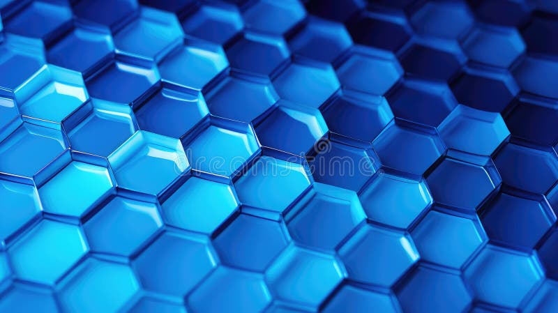 Hexagonal blue honeycomb background stock illustration