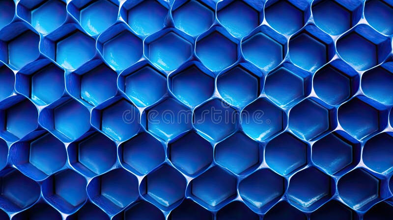 Hexagonal blue honeycomb vector illustration