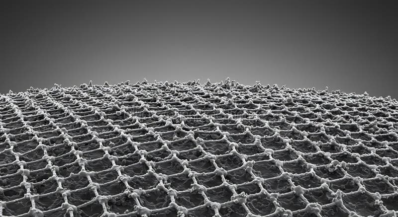 Hexagonal lattice structure in a close-up view, possibly representing a molecular or stock illustration