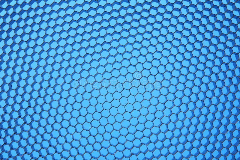 Hexagonal mesh on a blue background. royalty free stock photos