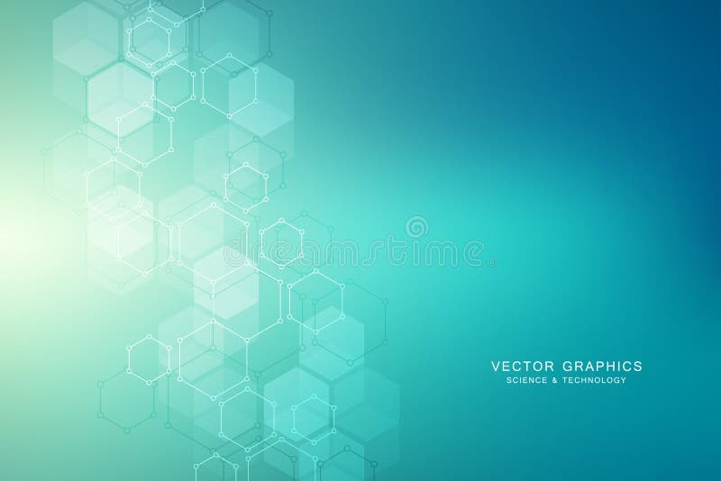Hexagonal molecular structure for medical, science and digital technology design. Abstract geometric vector background. royalty free illustration Hexagonal molecular structure for medical, science and digital technology design. Abstract geometric vector background. royalty free illustration