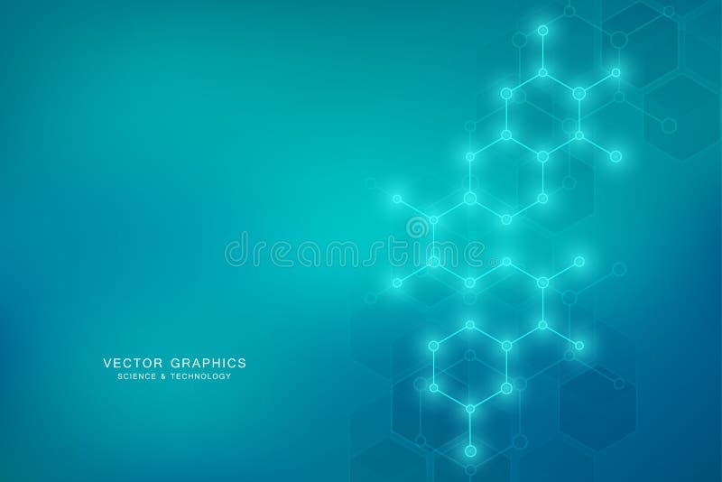 Hexagonal molecular structure for medical, science and digital technology design. Abstract geometric vector background. stock illustration Hexagonal molecular structure for medical, science and digital technology design. Abstract geometric vector background. stock illustration